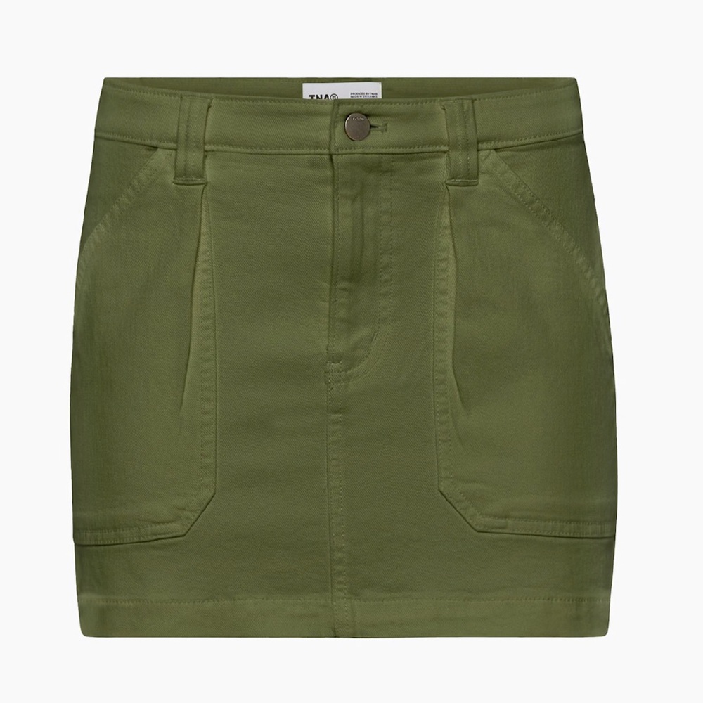 Aritzia TNA Women’s Fatigue Green Utility Cargo Micro Skirt Size 12 NWT